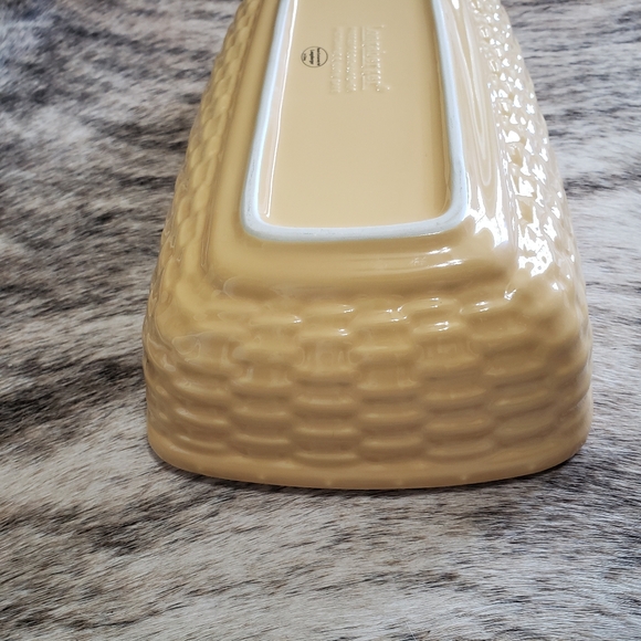 Longaberger Woven Reflections Butternut Yellow Long Basket Server Pottery - Picture 7 of 7